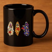 Funny Groovy Boo Ghost Halloween Autumn Fall Boo Boo Squad 11oz C Handle Ceramic Mug
