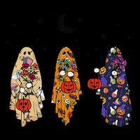 Funny Groovy Boo Ghost Halloween Autumn Fall Boo Boo Squad Drawstring Bag