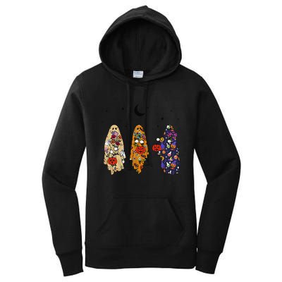 Funny Groovy Boo Ghost Halloween Autumn Fall Boo Boo Squad Women's Pullover Hoodie