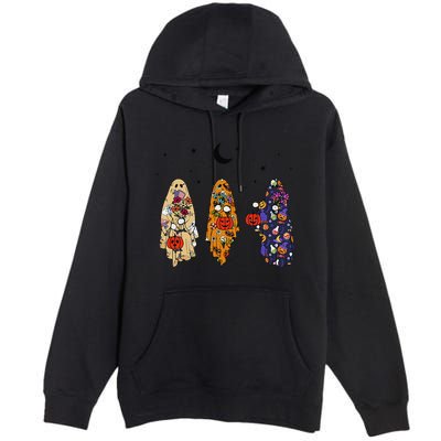Funny Groovy Boo Ghost Halloween Autumn Fall Boo Boo Squad Premium Pullover Hoodie