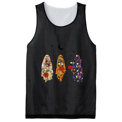 Funny Groovy Boo Ghost Halloween Autumn Fall Boo Boo Squad Mesh Reversible Basketball Jersey Tank