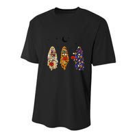 Funny Groovy Boo Ghost Halloween Autumn Fall Boo Boo Squad Youth Performance Sprint T-Shirt
