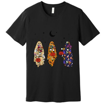 Funny Groovy Boo Ghost Halloween Autumn Fall Boo Boo Squad Premium T-Shirt