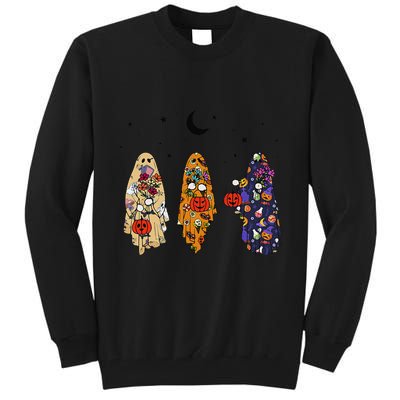Funny Groovy Boo Ghost Halloween Autumn Fall Boo Boo Squad Tall Sweatshirt