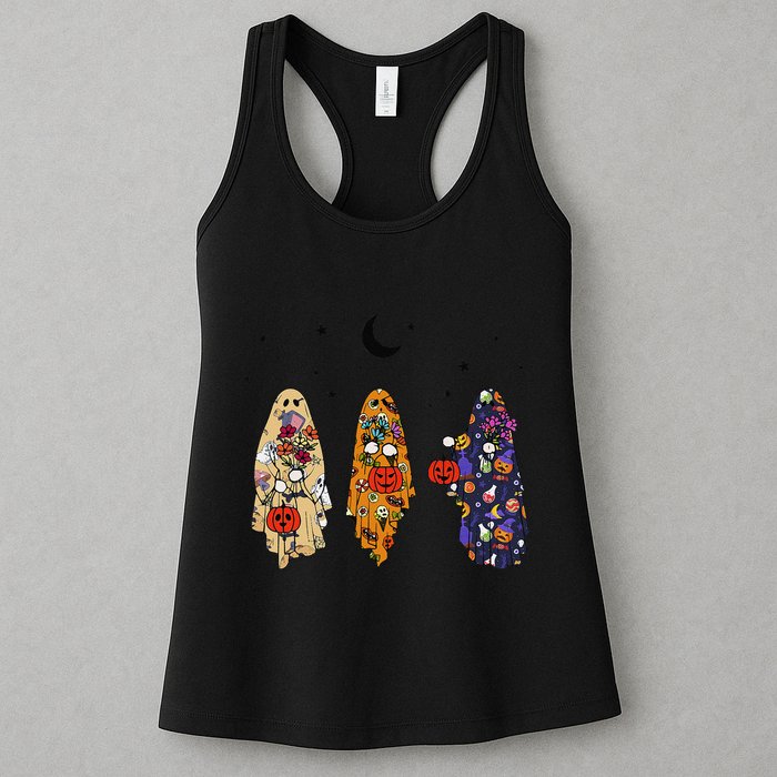 Funny Groovy Boo Ghost Halloween Autumn Fall Boo Boo Squad Womens Tank Top