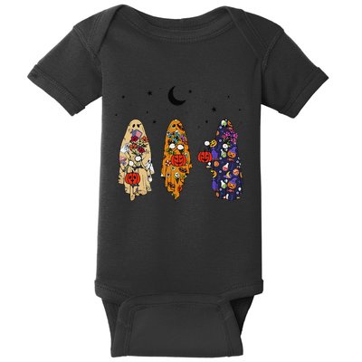 Funny Groovy Boo Ghost Halloween Autumn Fall Boo Boo Squad Baby Bodysuit