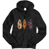 Funny Groovy Boo Ghost Halloween Autumn Fall Boo Boo Squad Tie Dye Hoodie
