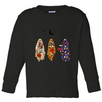 Funny Groovy Boo Ghost Halloween Autumn Fall Boo Boo Squad Toddler Long Sleeve Shirt
