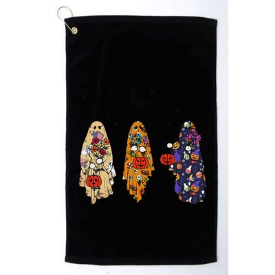 Funny Groovy Boo Ghost Halloween Autumn Fall Boo Boo Squad Golf Towel