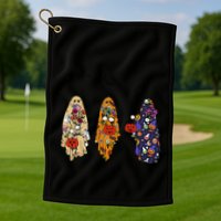Funny Groovy Boo Ghost Halloween Autumn Fall Boo Boo Squad Golf Towel