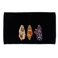 Funny Groovy Boo Ghost Halloween Autumn Fall Boo Boo Squad Microfiber Hand Towel