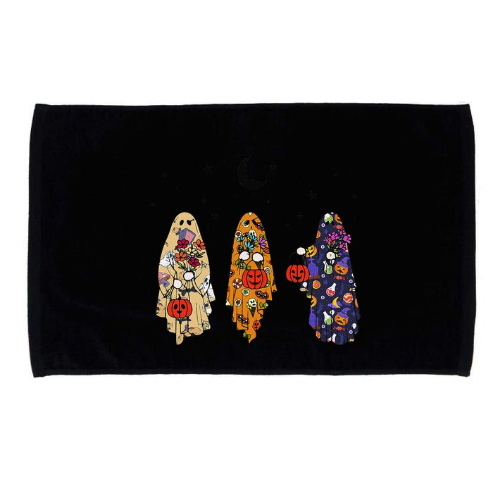 Funny Groovy Boo Ghost Halloween Autumn Fall Boo Boo Squad Microfiber Hand Towel