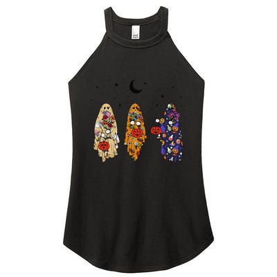 Funny Groovy Boo Ghost Halloween Autumn Fall Boo Boo Squad Women's Perfect Tri Rocker Tank