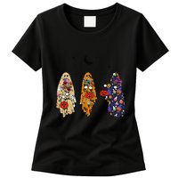 Funny Groovy Boo Ghost Halloween Autumn Fall Boo Boo Squad Womens T-Shirt