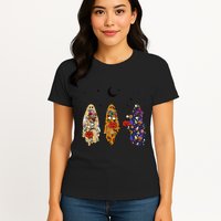 Funny Groovy Boo Ghost Halloween Autumn Fall Boo Boo Squad Womens T-Shirt