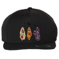 Funny Groovy Boo Ghost Halloween Autumn Fall Boo Boo Squad Wool Snapback Cap