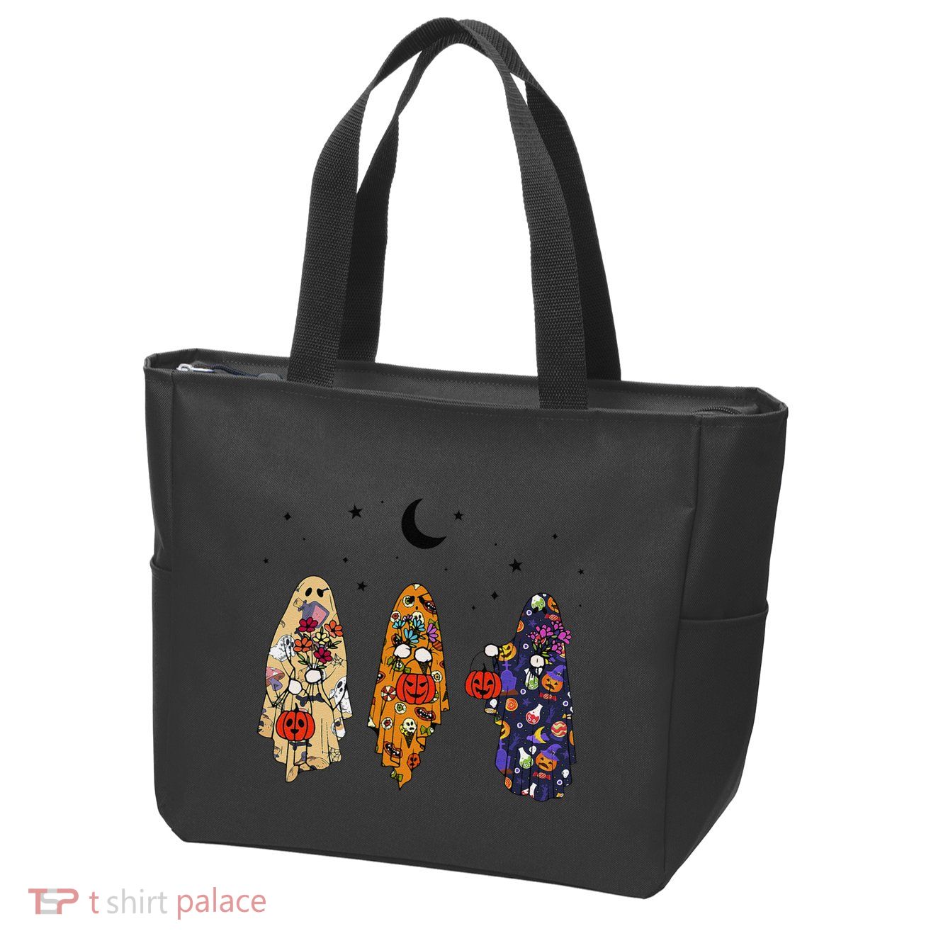 Funny Groovy Boo Ghost Halloween Autumn Fall Boo Boo Squad Zip Tote Bag