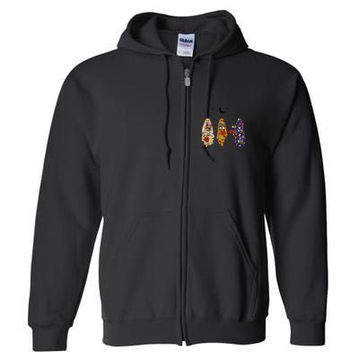 Funny Groovy Boo Ghost Halloween Autumn Fall Boo Boo Squad Full Zip Hoodie