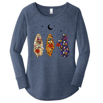 Funny Groovy Boo Ghost Halloween Autumn Fall Boo Boo Squad Women's Perfect Tri Tunic Long Sleeve Shirt