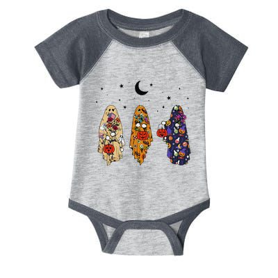 Funny Groovy Boo Ghost Halloween Autumn Fall Boo Boo Squad Infant Baby Jersey Bodysuit