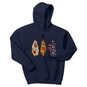 Funny Groovy Boo Ghost Halloween Autumn Fall Boo Boo Squad Kids Hoodie