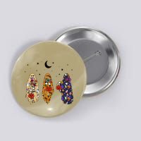 Funny Groovy Boo Ghost Halloween Autumn Fall Boo Boo Squad Button