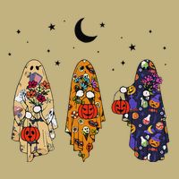 Funny Groovy Boo Ghost Halloween Autumn Fall Boo Boo Squad Sustainable Beanie