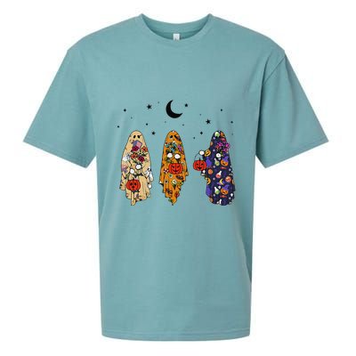 Funny Groovy Boo Ghost Halloween Autumn Fall Boo Boo Squad Sueded Cloud Jersey T-Shirt