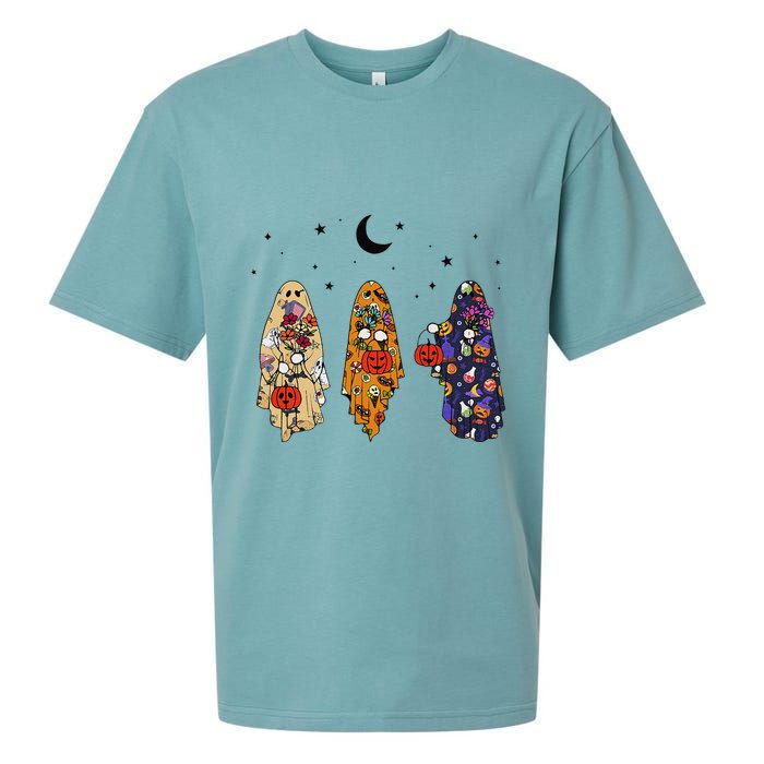 Funny Groovy Boo Ghost Halloween Autumn Fall Boo Boo Squad Sueded Cloud Jersey T-Shirt