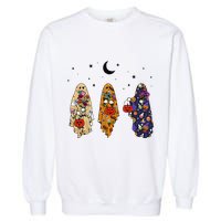 Funny Groovy Boo Ghost Halloween Autumn Fall Boo Boo Squad Garment-Dyed Sweatshirt