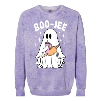 Funny Ghost Boujee Boojee Spooky Season Halloween Costume Cute Gift Colorblast Crewneck Sweatshirt