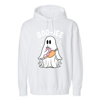 Funny Ghost Boujee Boojee Spooky Season Halloween Costume Cute Gift Garment-Dyed Fleece Hoodie