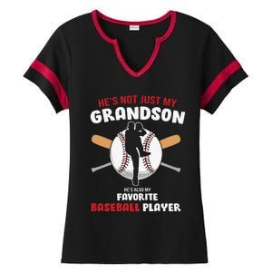 Funny Grandson Baseball Player Grandson Gift From Grandpa Funny Baseball Ladies Halftime Notch Neck Tee