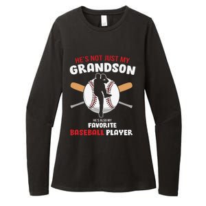 Funny Grandson Baseball Player Grandson Gift From Grandpa Funny Baseball Womens CVC Long Sleeve Shirt