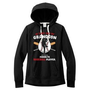 Funny Grandson Baseball Player Grandson Gift From Grandpa Funny Baseball Women's Fleece Hoodie