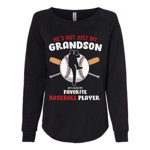 Funny Grandson Baseball Player Grandson Gift From Grandpa Funny Baseball Womens California Wash Sweatshirt