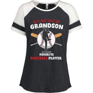 Funny Grandson Baseball Player Grandson Gift From Grandpa Funny Baseball Enza Ladies Jersey Colorblock Tee