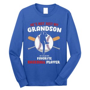 Funny Grandson Baseball Player Grandson Gift From Grandpa Funny Baseball Long Sleeve Shirt