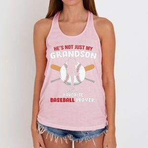 Funny Grandson Baseball Player Grandson Gift From Grandpa Funny Baseball Women's Knotted Racerback Tank