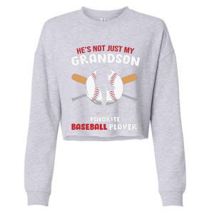 Funny Grandson Baseball Player Grandson Gift From Grandpa Funny Baseball Cropped Pullover Crew