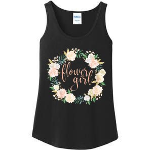 Flower Girl Blush Floral Wreath Wedding Ladies Essential Tank