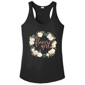 Flower Girl Blush Floral Wreath Wedding Ladies PosiCharge Competitor Racerback Tank