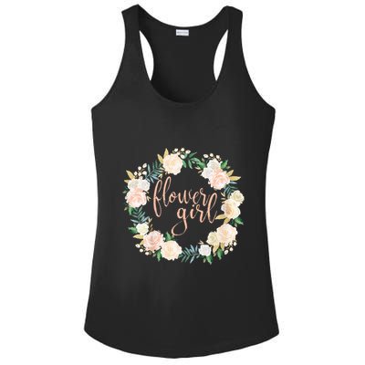 Flower Girl Blush Floral Wreath Wedding Ladies PosiCharge Competitor Racerback Tank