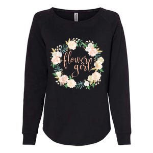 Flower Girl Blush Floral Wreath Wedding Womens California Wash Sweatshirt