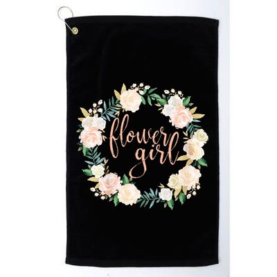 Flower Girl Blush Floral Wreath Wedding Golf Towel