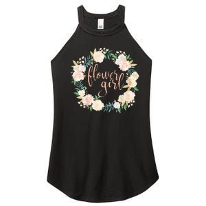 Flower Girl Blush Floral Wreath Wedding Women’s Perfect Tri Rocker Tank