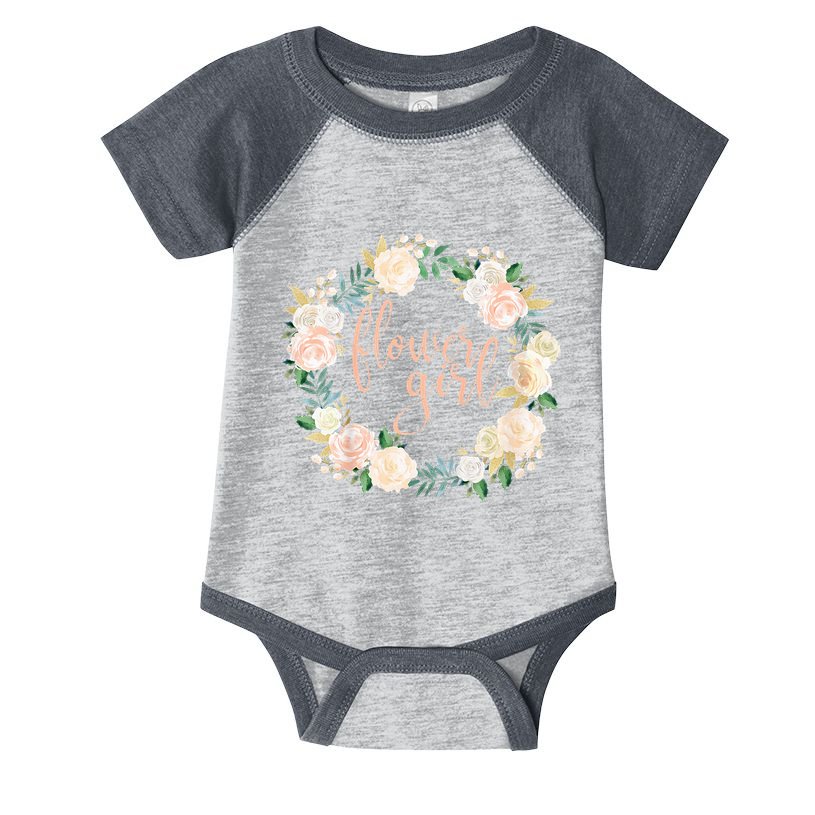 Flower Girl Blush Floral Wreath Wedding Infant Baby Jersey Bodysuit