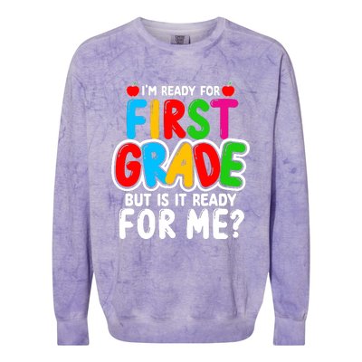 First Grade Back To School Colorblast Crewneck Sweatshirt