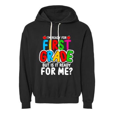 First Grade Back To School Garment-Dyed Fleece Hoodie