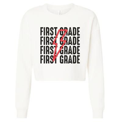 First Grade Back To School Boy 1st Grade Cropped Pullover Crew